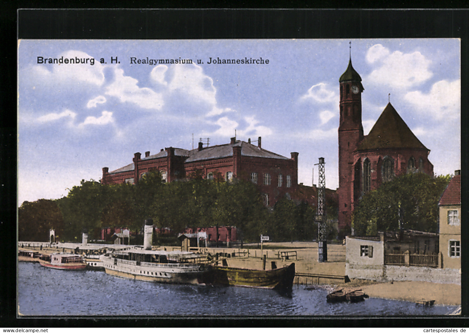 AK Brandenburg A. H., Realgymnasium Und Johanniskirche  - Brandenburg