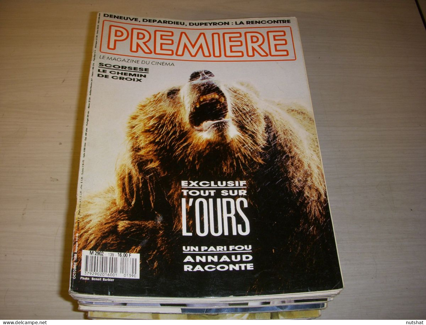 CINEMA PREMIERE 139 10.1988 JJ ANNAUD L'OURS Martin SCORSESE Francois DUPEYRON   - Film