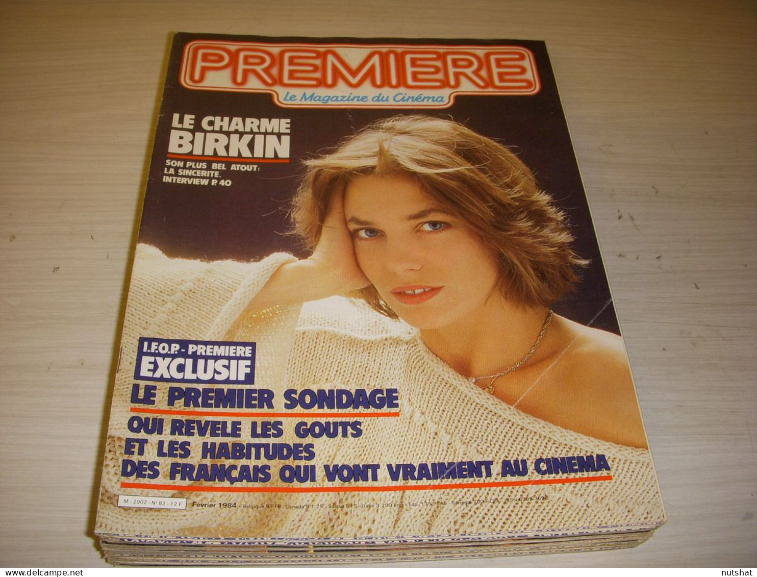 CINEMA PREMIERE 083 02.1984 Jane BIRKIN JAECKIN J. DUTRONC Bulle OGIER HITCHCOCK - Cinéma