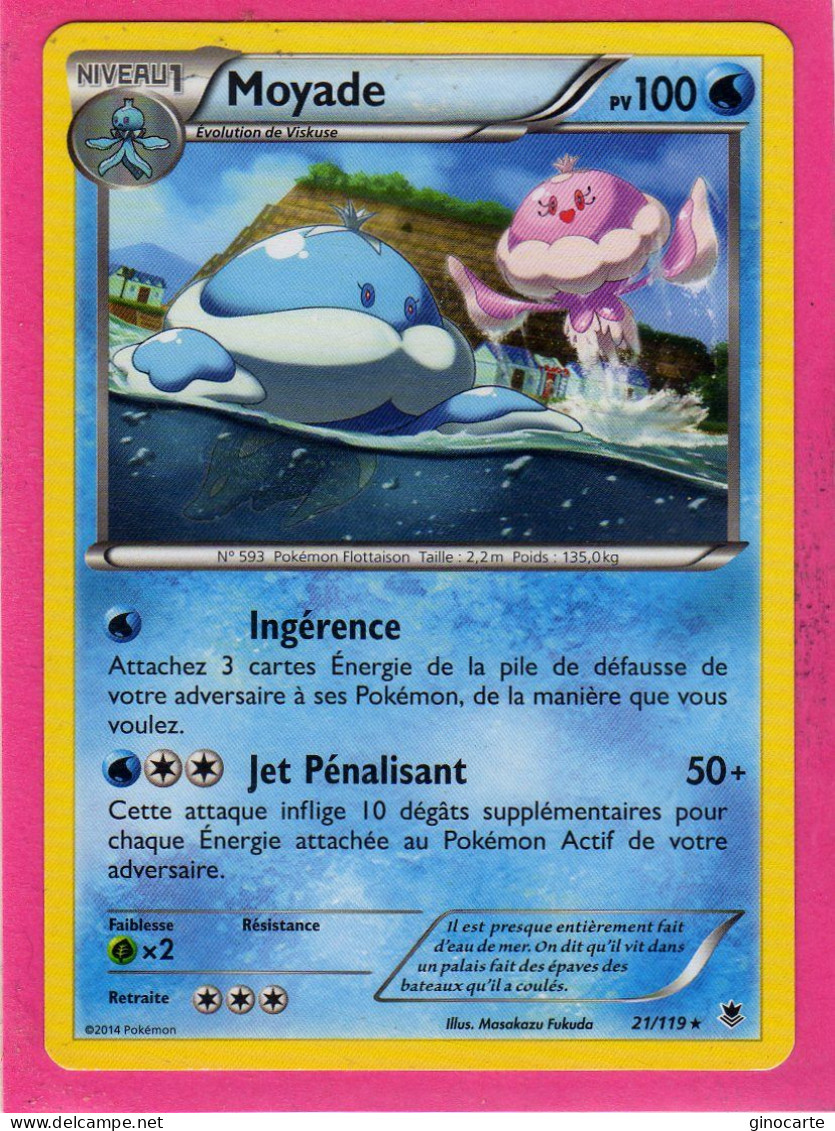 Carte Pokemon Francaise 2014 Xy Vigueur Spectrale 21/119 Moyade 100pv Bon Etat - XY