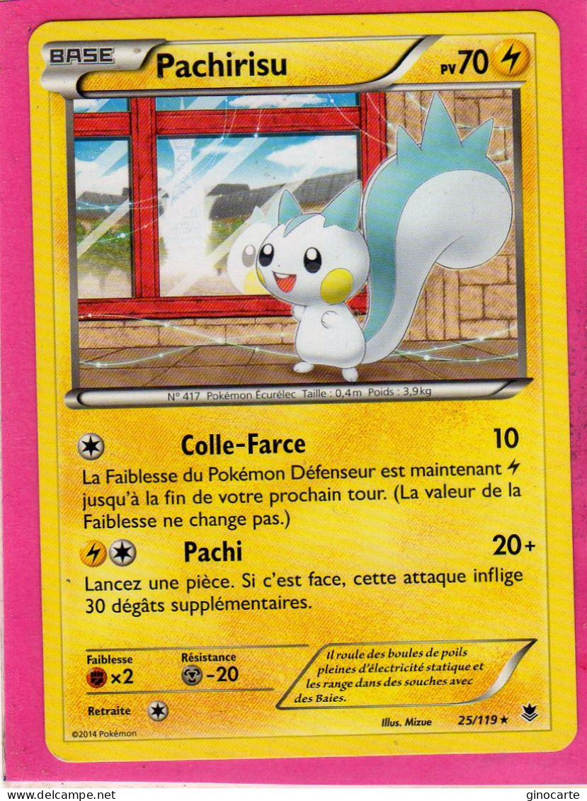 Carte Pokemon Francaise 2014 Xy Vigueur Spectrale 25/119 Pachirisu 70pv Bon Etat - XY
