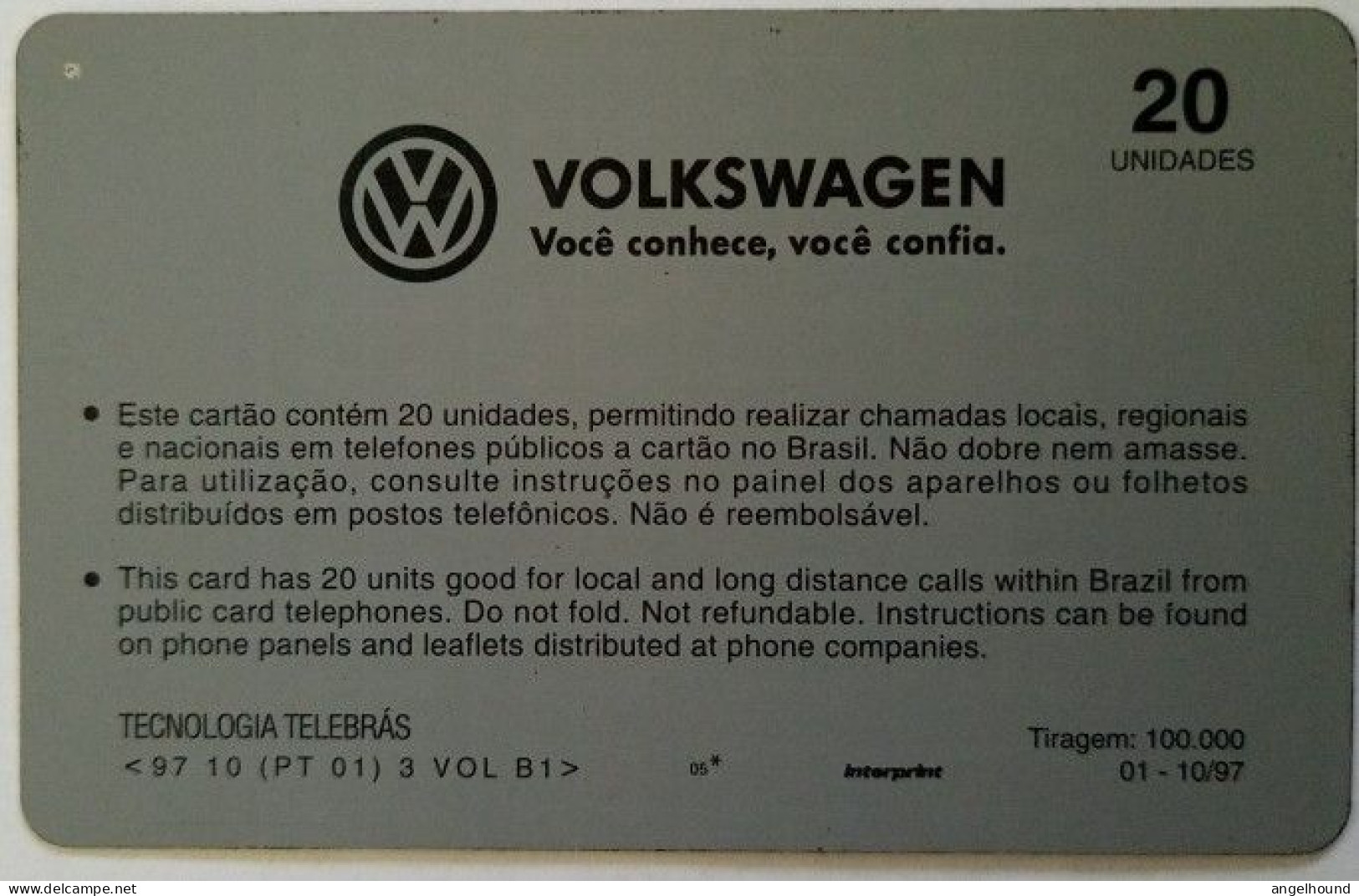 Brazil 20 Units - Volkswagen - Brasilien