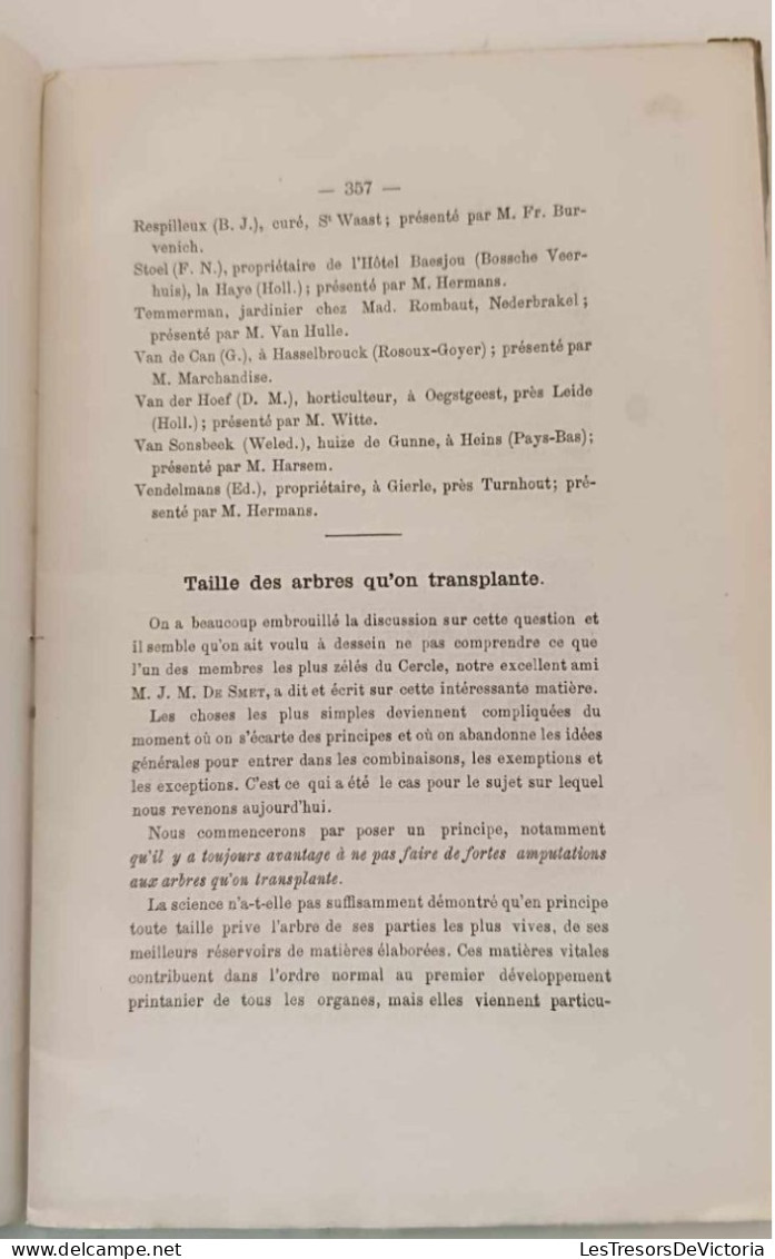 Bulletin D'arboriculture, De Floriculture Et De Culture Potagère - Décembre 1879 - 3ème Série Vol  III N°12 - Revues Anciennes - Avant 1900