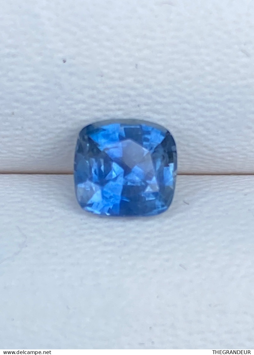 Blue Sapphire Heated Stone 1.43 Carat Cushion Square Loose Gemstone From Sri Lanka - Zafiro