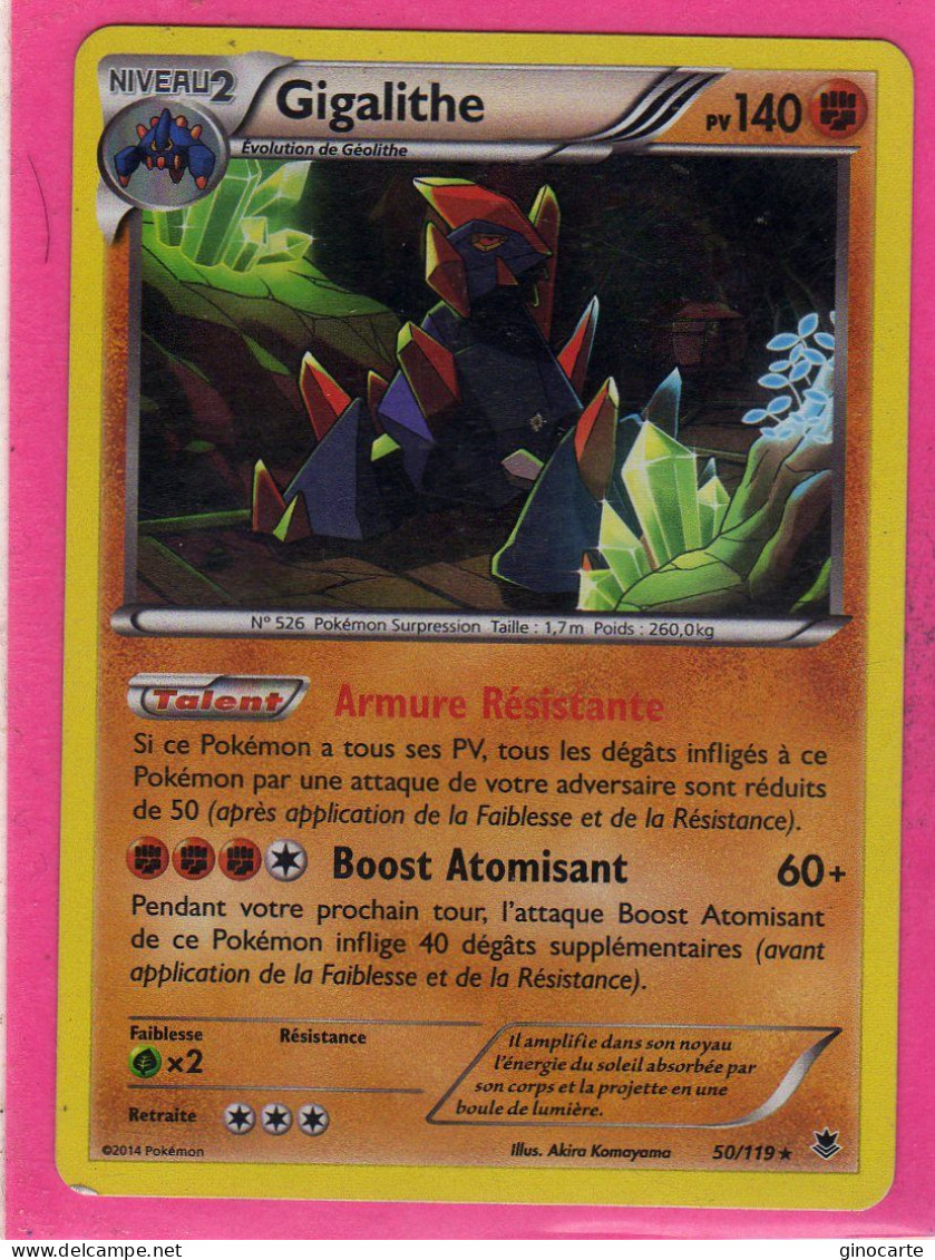 Carte Pokemon Francaise 2014 Xy Vigueur Spectrale 50/119 Gigalithe 140pv Holo Neuve - XY