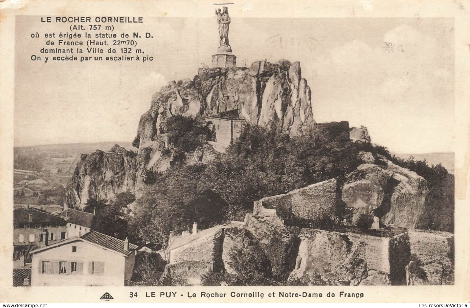 FRANCE - Le Puy En Velay - Le Rocher Corneille Et Notre-Dame De France - Carte Postale Ancienne - Le Puy En Velay