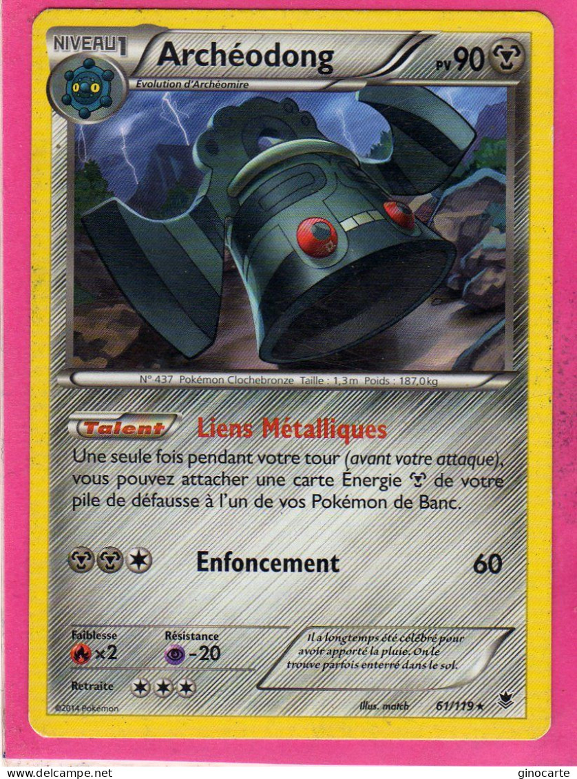 Carte Pokemon Francaise 2014 Xy Vigueur Spectrale 61/119 Archeodong 90pv Bon Etat - XY