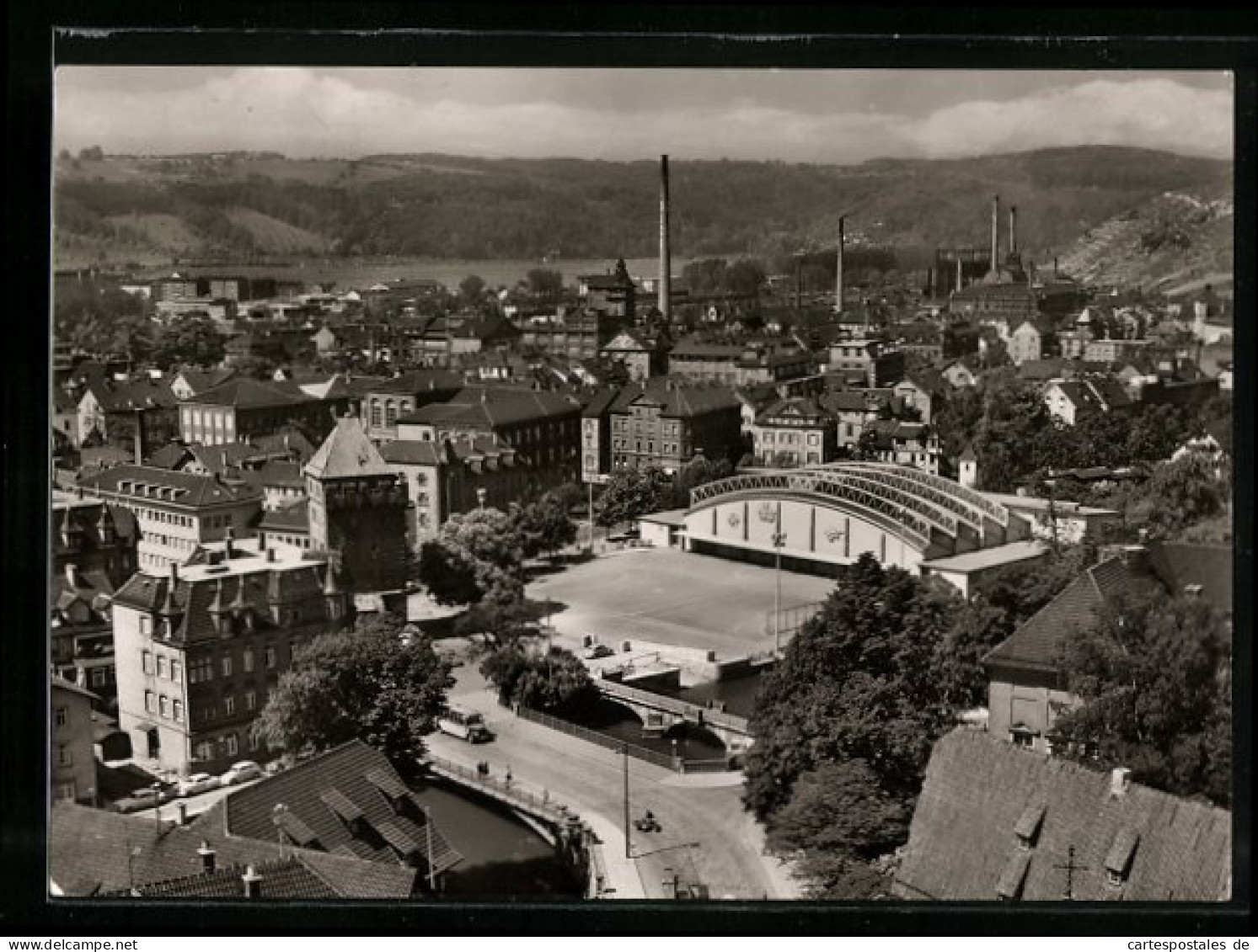 AK Esslingen A. N., Stadthalle Mit Umgebung Aus Der Vogelschau  - Esslingen