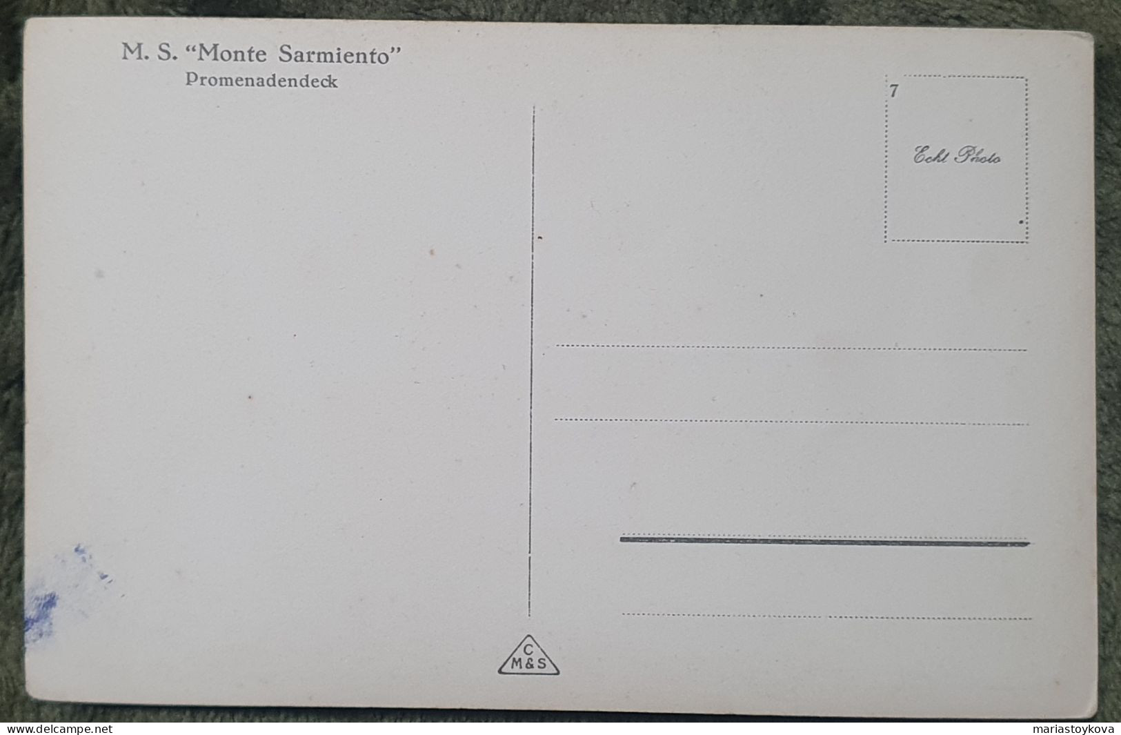 MS "Monte Sarmiento" 1924 .7000 PS, 160m lang, Im 1943 verschrottet.