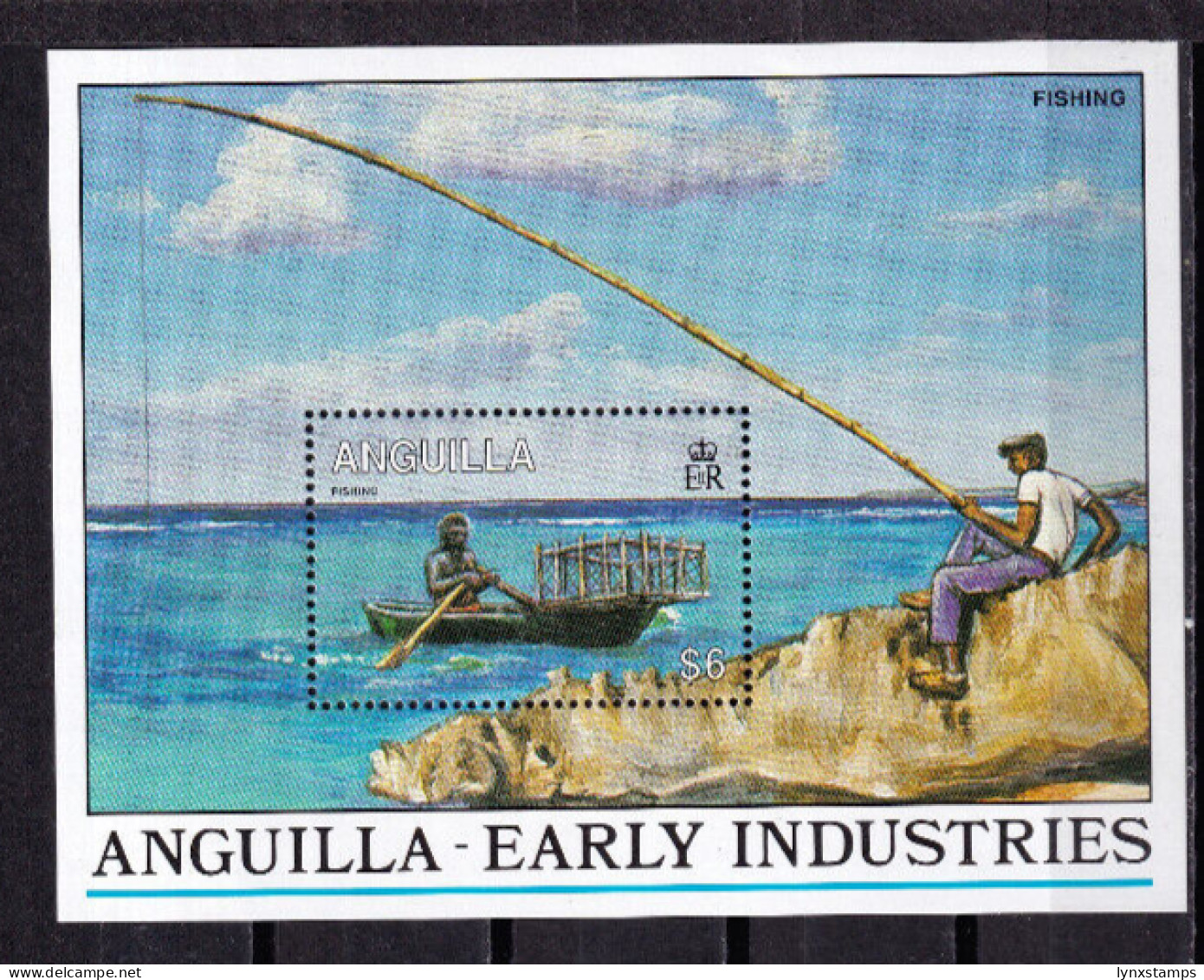 LI06 Anguilla 1993 Local Economy Fishermen Fishing Minisheet - Anguilla (1968-...)