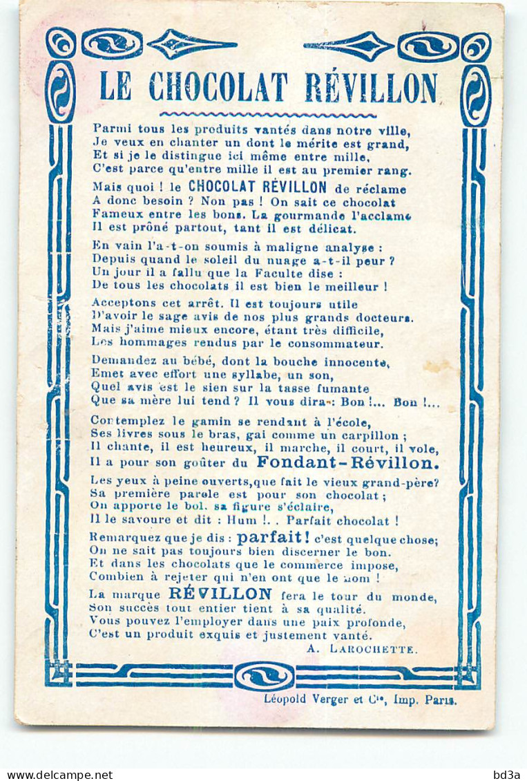 CHROMO /  CHOCOLAT REVILLON - OU Y A GENE PAS DE PLAISR - ENFANTS - Revillon