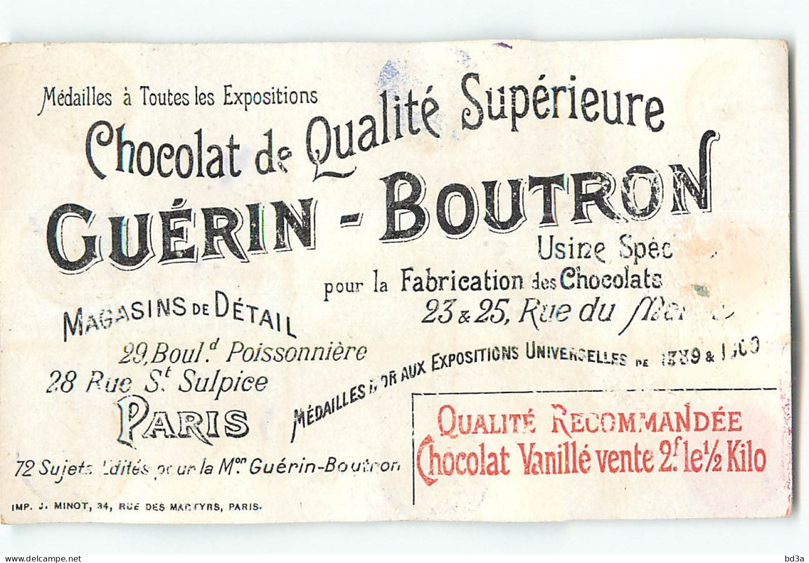 CHROMO / CHOCOLAT GUERIN BOUTRON - LE THEATRE -  LE THEATRE ANGLAIS - Guérin-Boutron