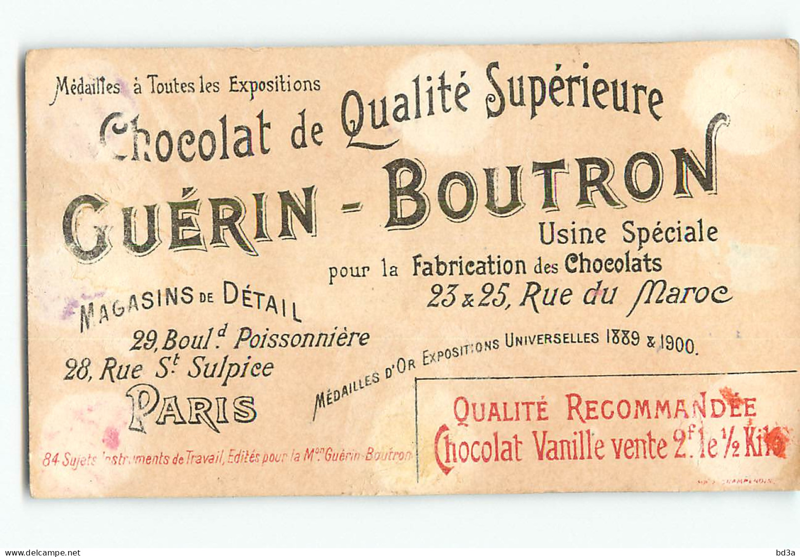 CHROMO / CHOCOLAT GUERIN BOUTRON - LES INSTRUMENTS DE TRAVAIL - LE RATEAU - Guerin Boutron