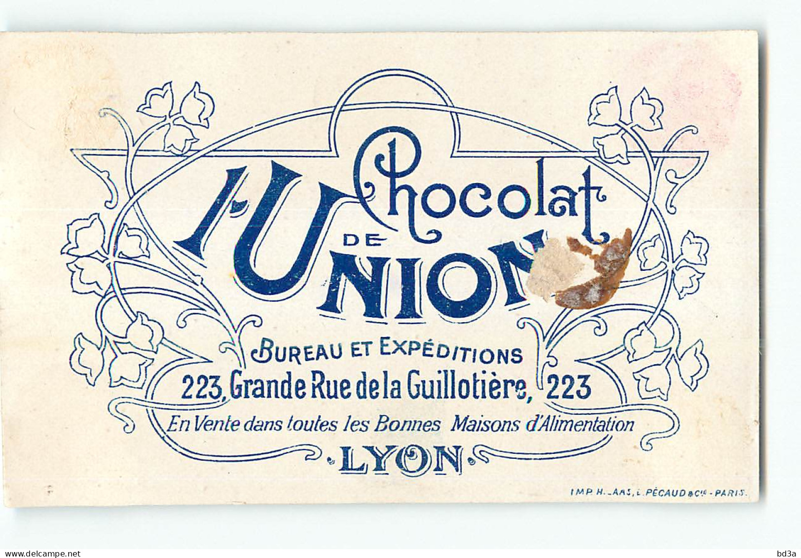 CHROMO / CHOCOLAT DE L'UNION - LES BOISSONS - LE PETIT BLEU DE SURESNES  - LYON - Sonstige & Ohne Zuordnung