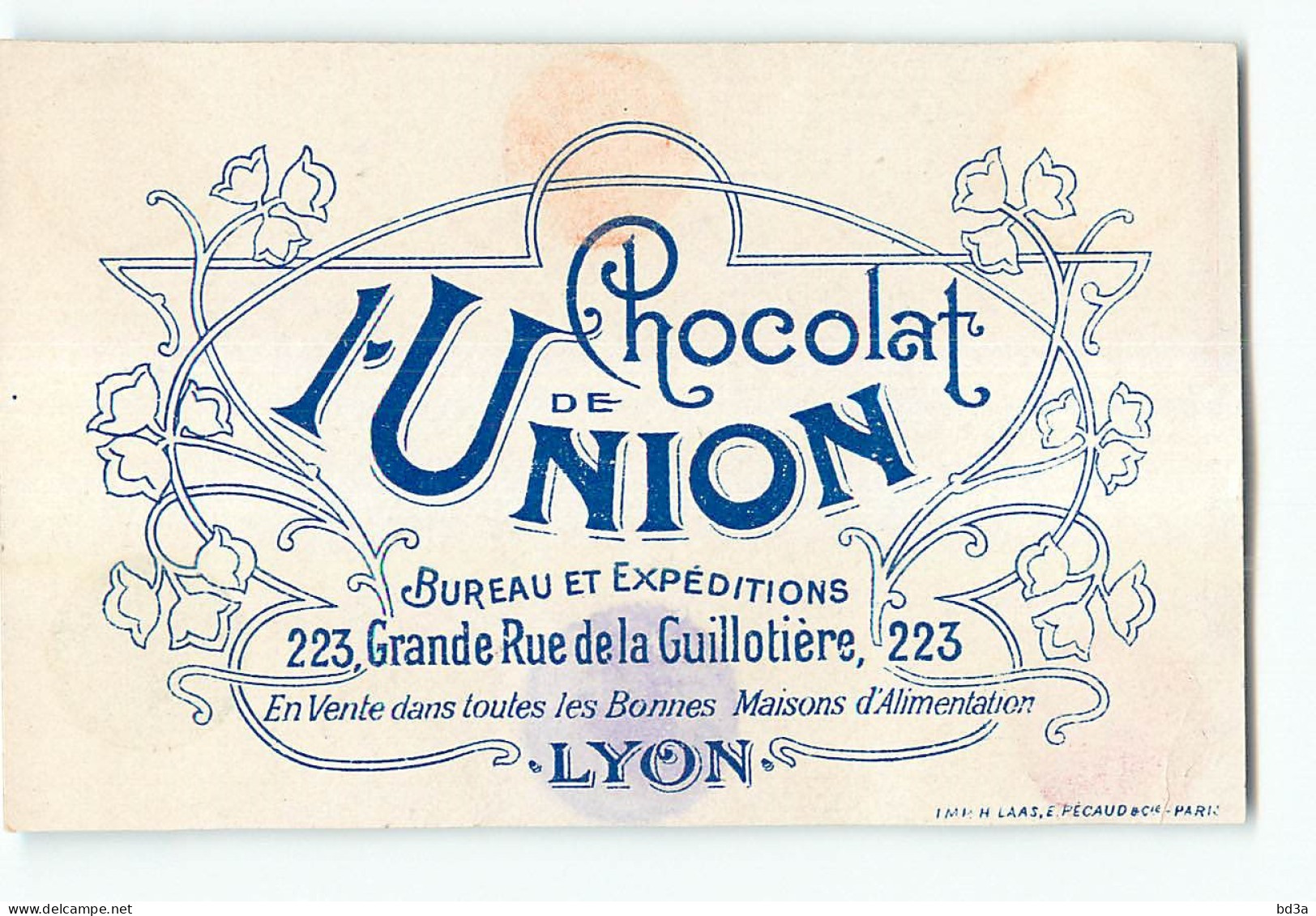 CHROMO / CHOCOLAT DE L'UNION - LES BOISSONS - LE CAFE AU BAR - LYON - Sonstige & Ohne Zuordnung