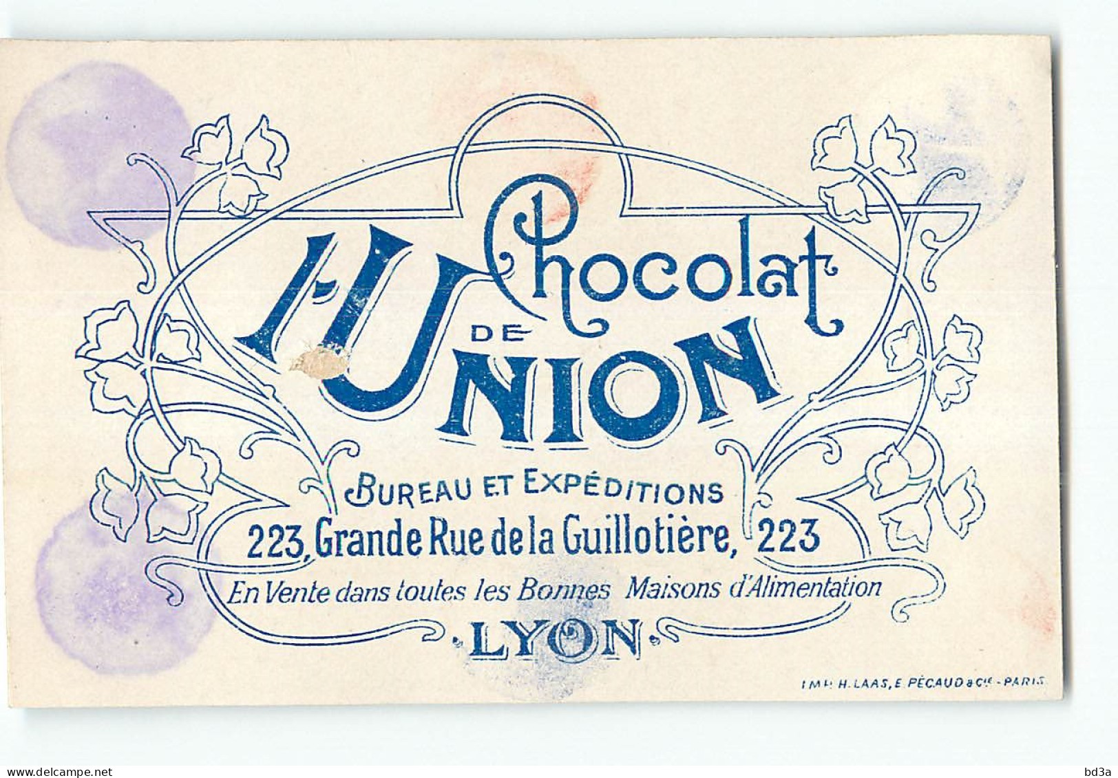 CHROMO / CHOCOLAT DE L'UNION - LES BOISSONS - LE COCO - LYON - Sonstige & Ohne Zuordnung