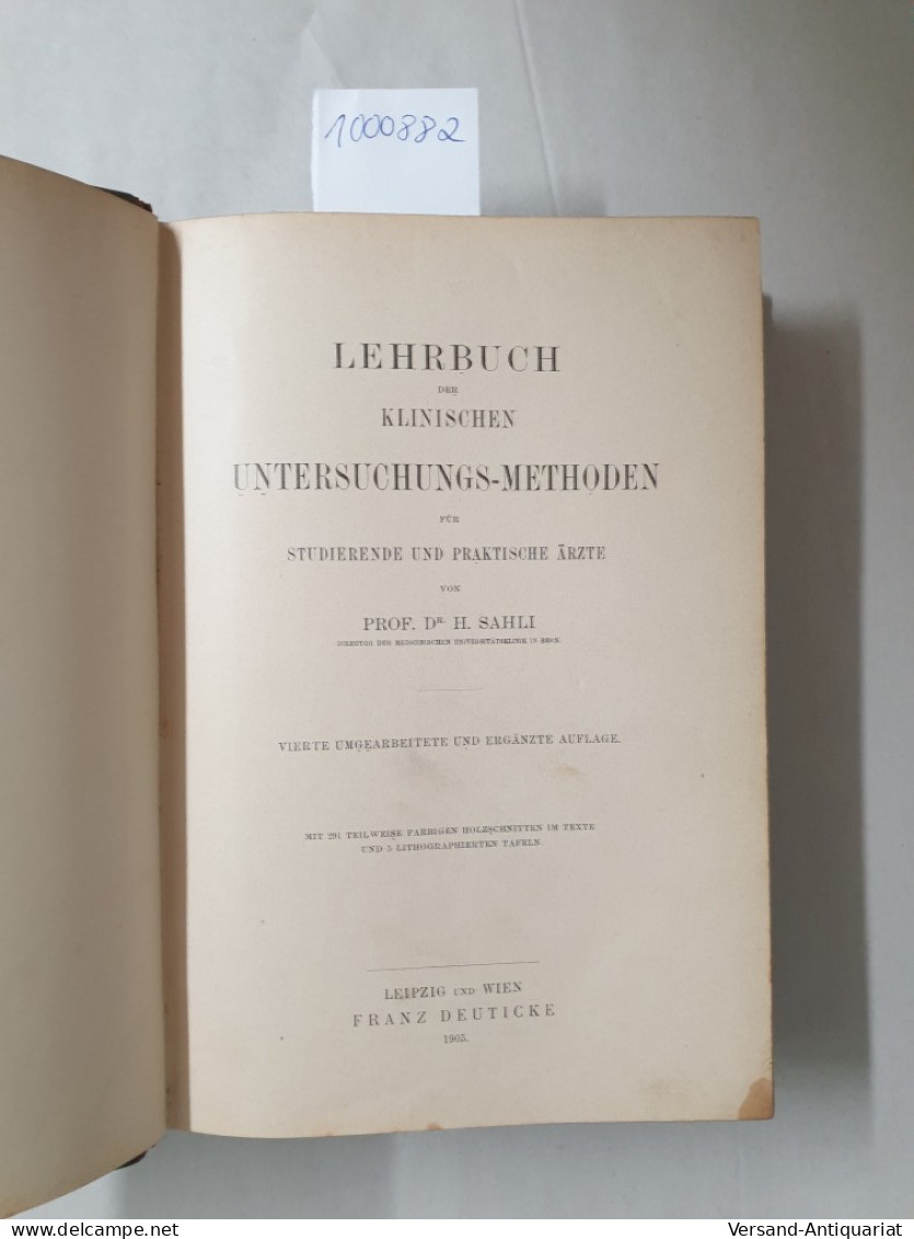 Lehrbuch Der Klinischen Untersuchungs-Methoden Für Studierende Und Praktische Ärzte : - Otros & Sin Clasificación