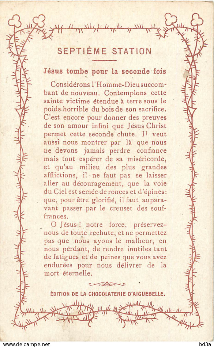 IMAGE PIEUSE EDITION  D'AIGUEBELLE JESUS SEPTIEME STATION  - Devotion Images