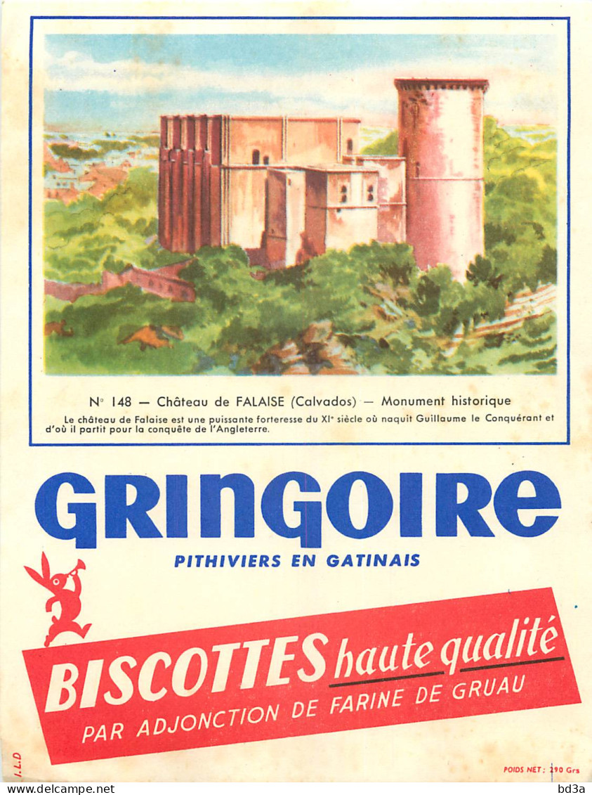 BUVARD IMAGE GRINGOIRE CHÂTEAU DE FALAISE  - Biscotti