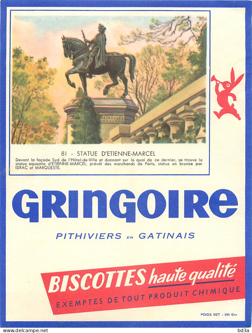 BUVARD IMAGE GRINGOIRE STATUE D'ETIENNE MARCEL - Biscottes