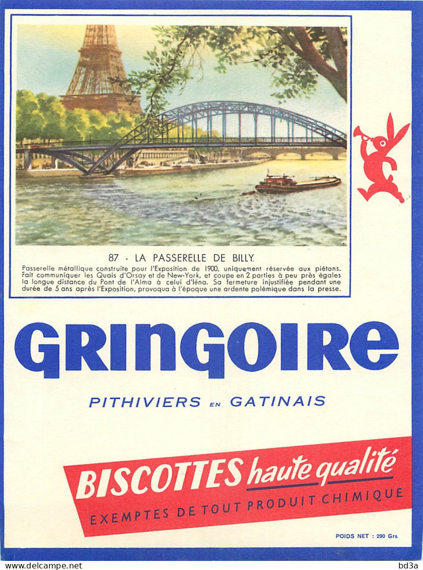 BUVARD IMAGE GRINGOIRE PASSERELLE DE BILLY - Biscottes