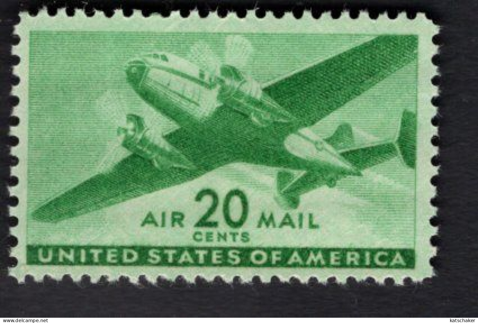 200218609 SCOTT C29 (XX) POSTFRIS MINT NEVER HINGED - TWIN MOTORED TRANSPORT PLANE - 2b. 1941-1960 Unused