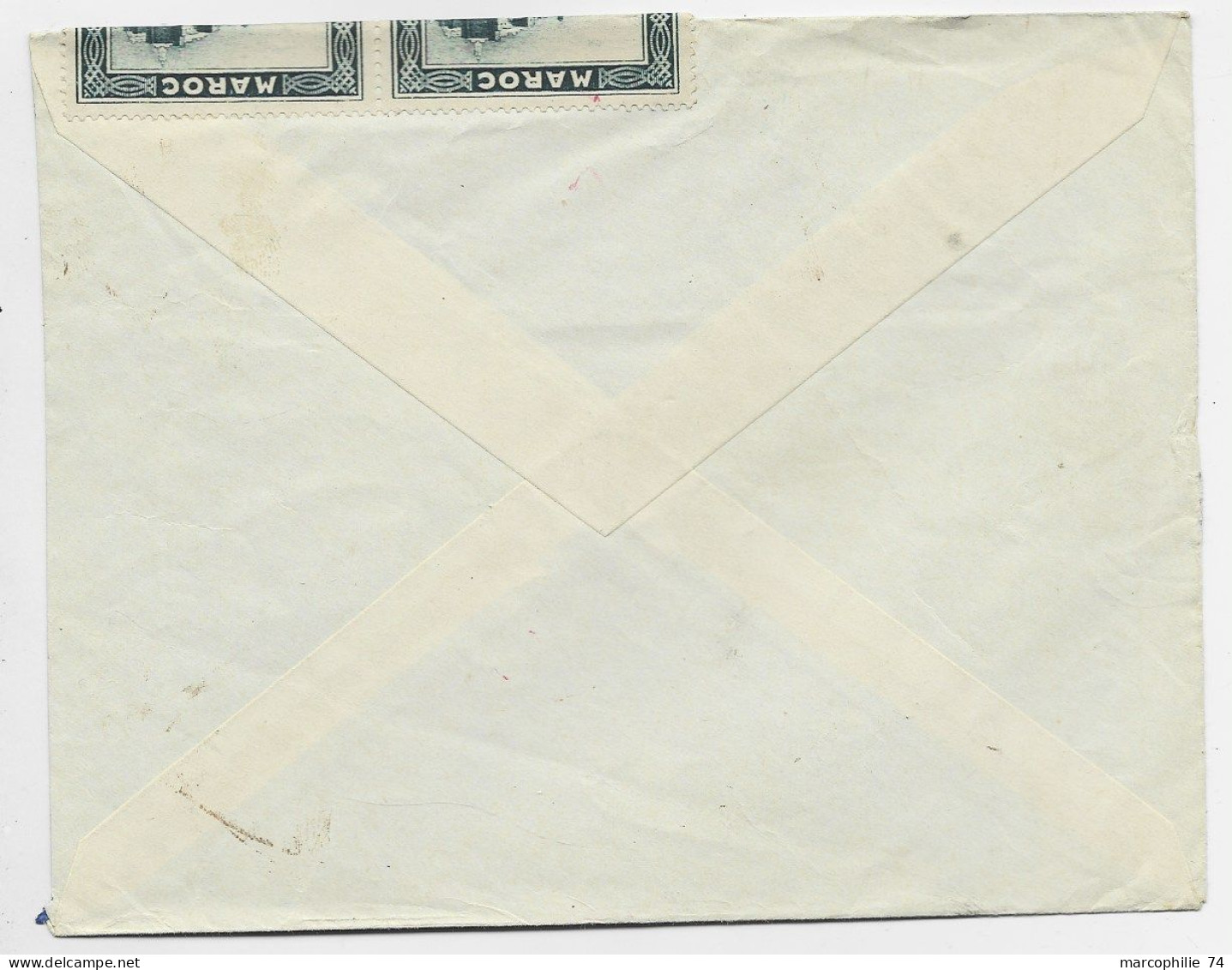 MAROC 50C BLOC DE 4 REPLIE +1 LETTRE COVER CASABLANCA POSTES 23.7.1940 + MARINE MILITAIRE POUR SUISSE - Storia Postale