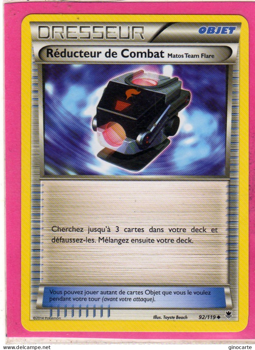 Carte Pokemon Francaise 2014 Xy Vigueur Spectrale 92/119 Reducteur De Combat Neuve - XY