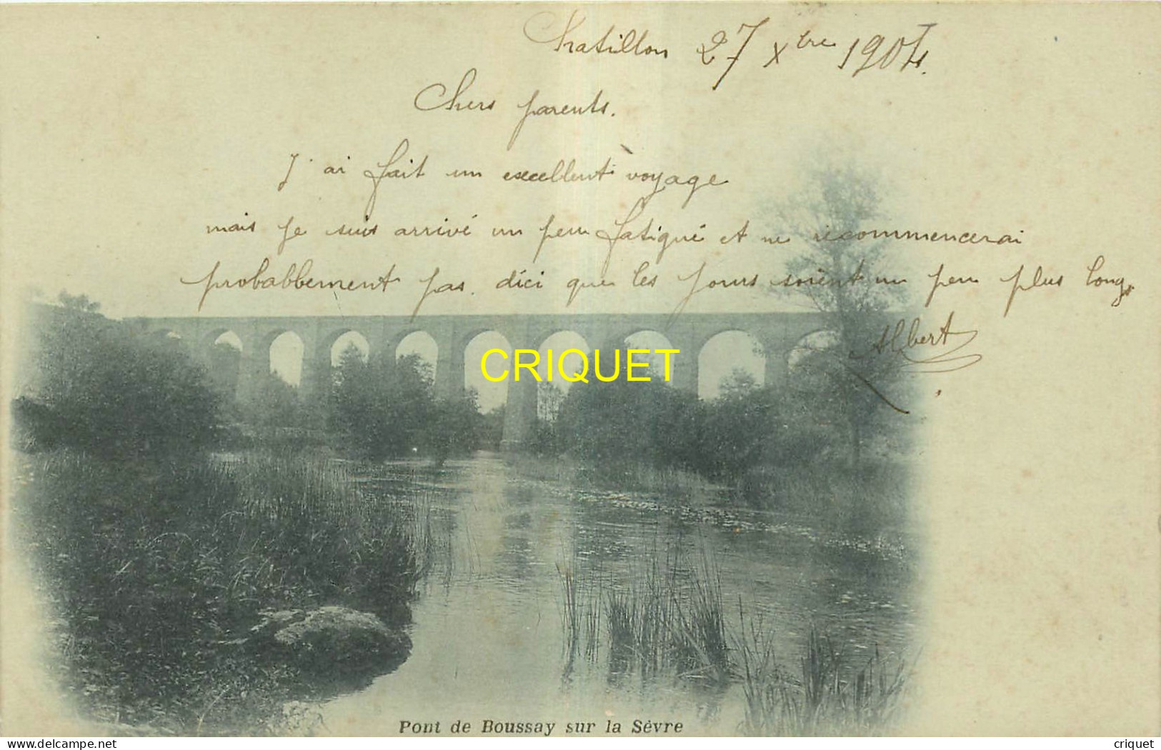 44 Boussay, Carte Nuage, Pont Sur La Sèvre, Bel Affranchissement Ambulant, Carte Pas Courante - Boussay