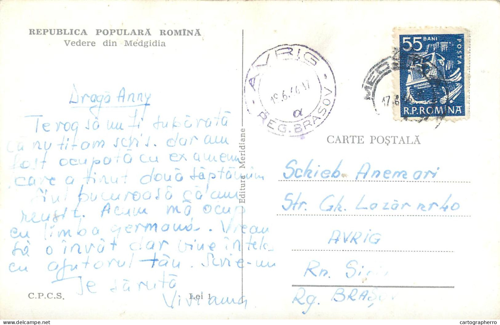 Postcard Romania Medgidia 1966 - Roumanie