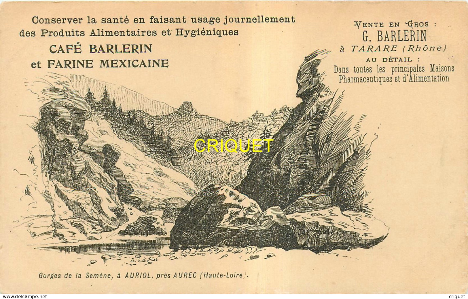 Publicité Maison Barlerin à Tarare, Café Et Farine, Les Gorges De La Semène à Auriol - Publicidad