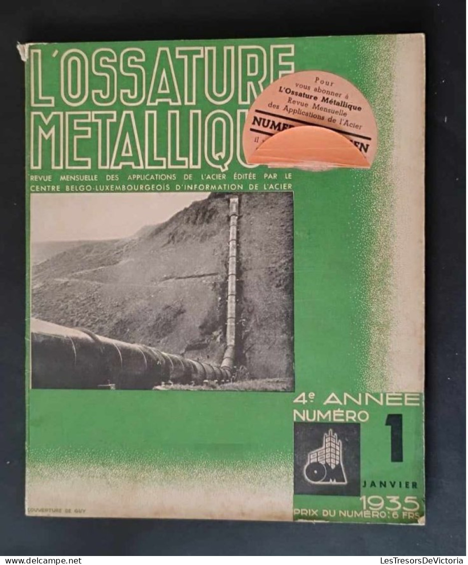 Livre Technique - L'ossature Métallique - 4è Année Numéro 1 - Janvier 1935 - Knutselen / Techniek