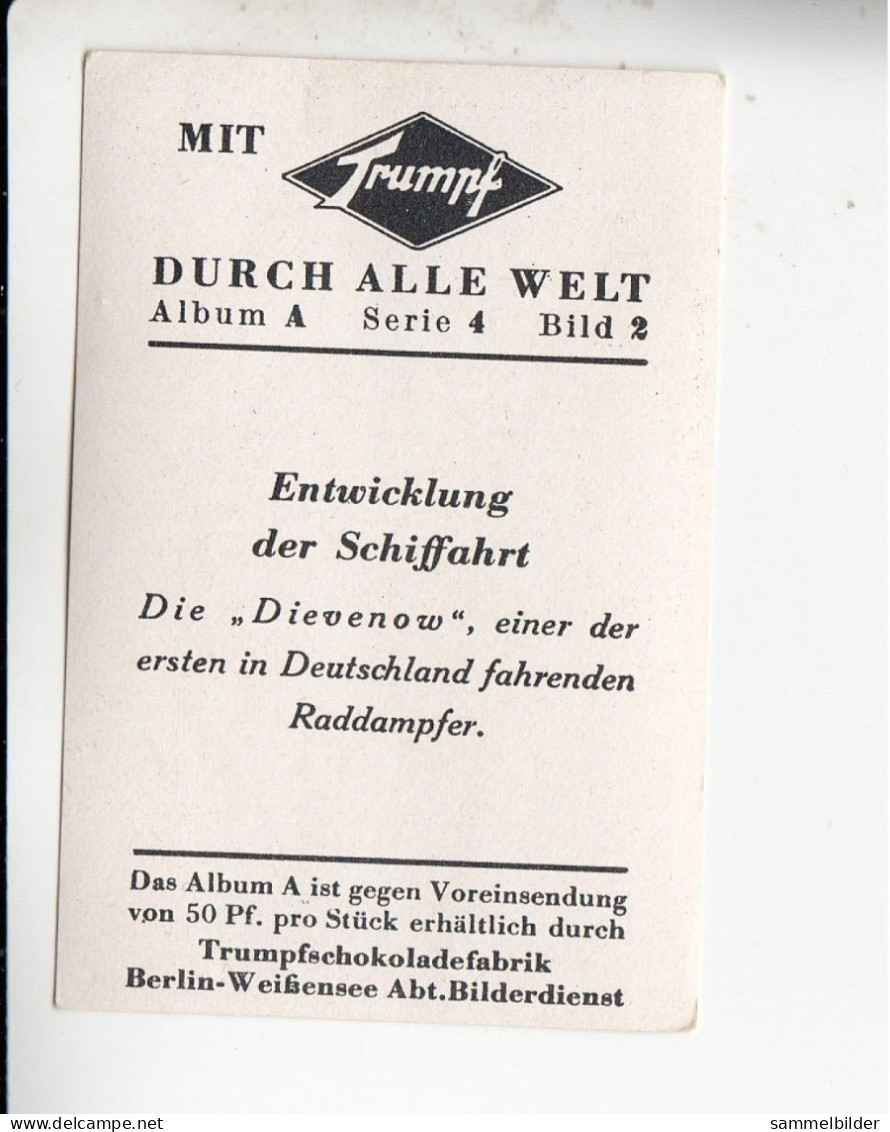 Mit Trumpf Durch Alle Welt Entwicklung Der Schiffahrt Dievenow  Raddampfer Deutschland   A Serie 4 #2 Von 1933 - Other Brands