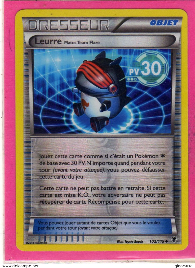 Carte Pokemon Francaise 2014 Xy Vigueur Spectrale 102/119 Leurre Reverse Neuve - XY