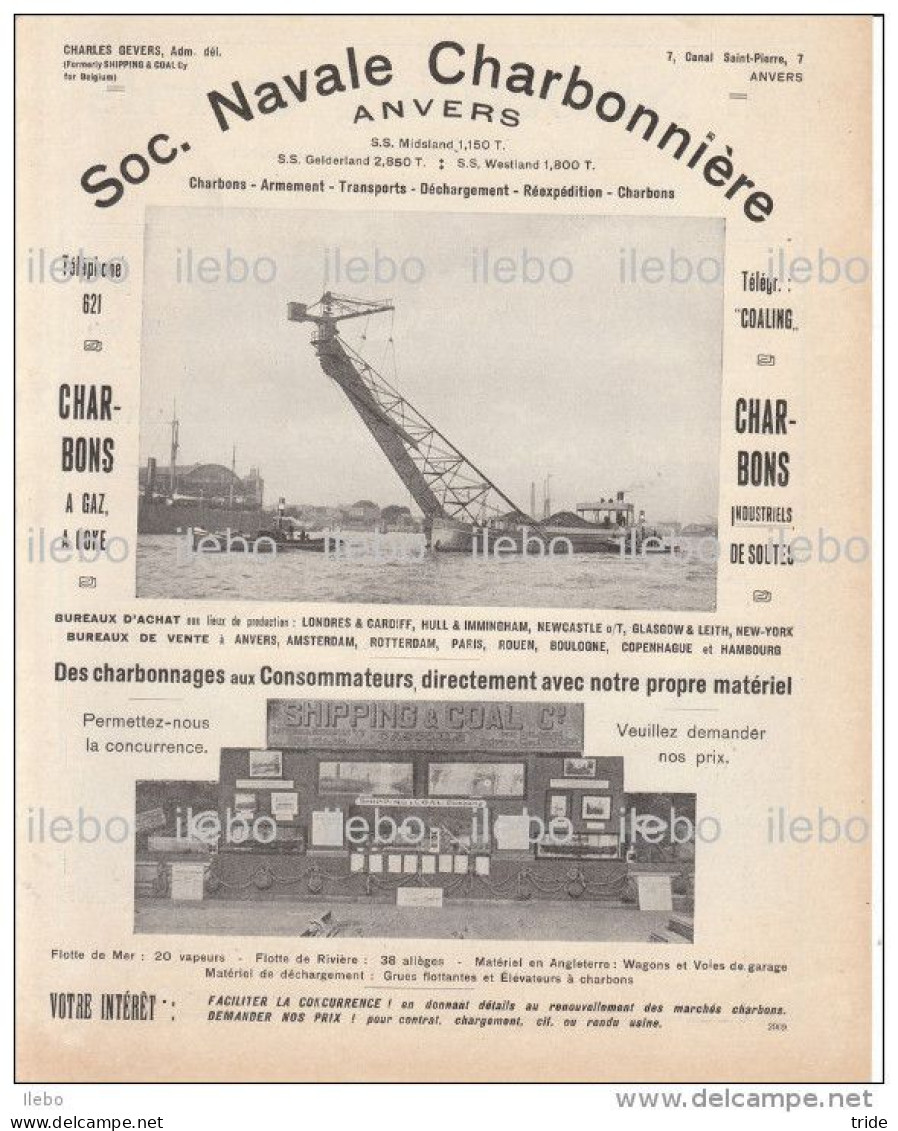 Publicités Puits Mines Charbon Coal Nieberding Anvers 1921 Recto Verso - Werbung