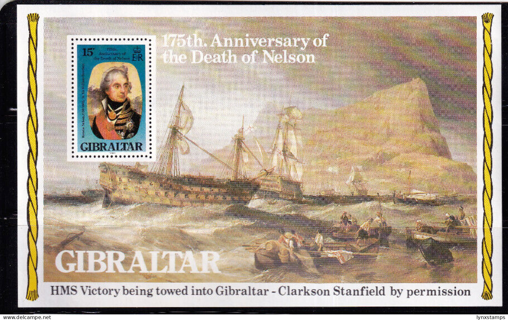 LI06 Gibraltar 1980 The 175th Anniversary Of The Death Of Lord Nelson Mini Sheet - Gibraltar