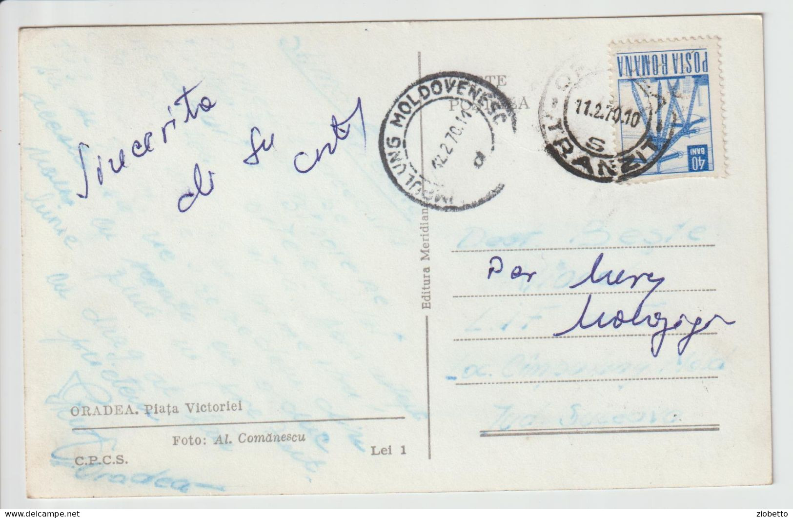 CARTOLINA DI ORADEA - ROMANIA - 1970 - FORMATO PICCOLO - Roumanie