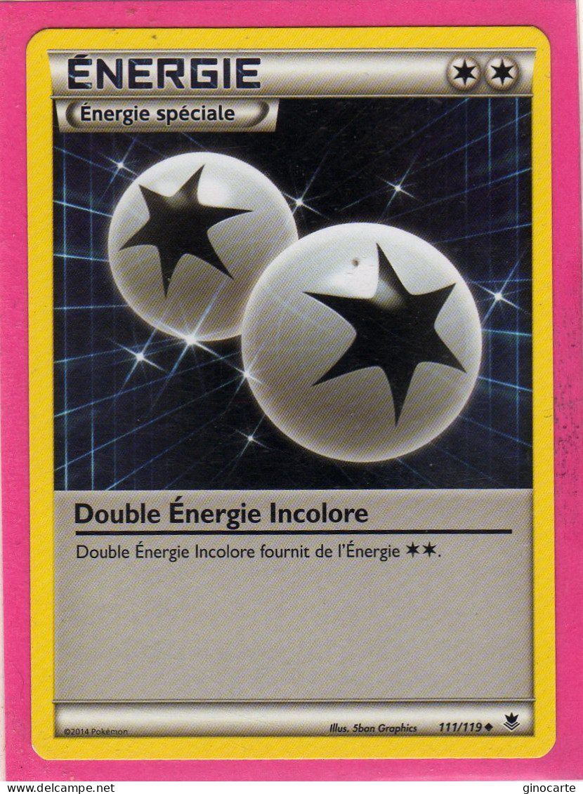 Carte Pokemon Francaise 2014 Xy Vigueur Spectrale 111/119 Double Energie Incolore Neuve - XY