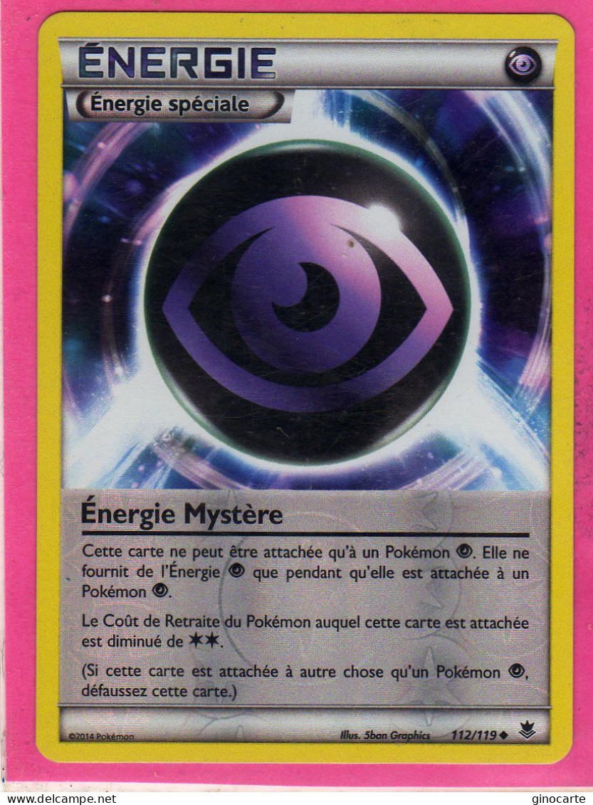 Carte Pokemon Francaise 2014 Xy Vigueur Spectrale 112/119 Energie Mystere Neuve - XY