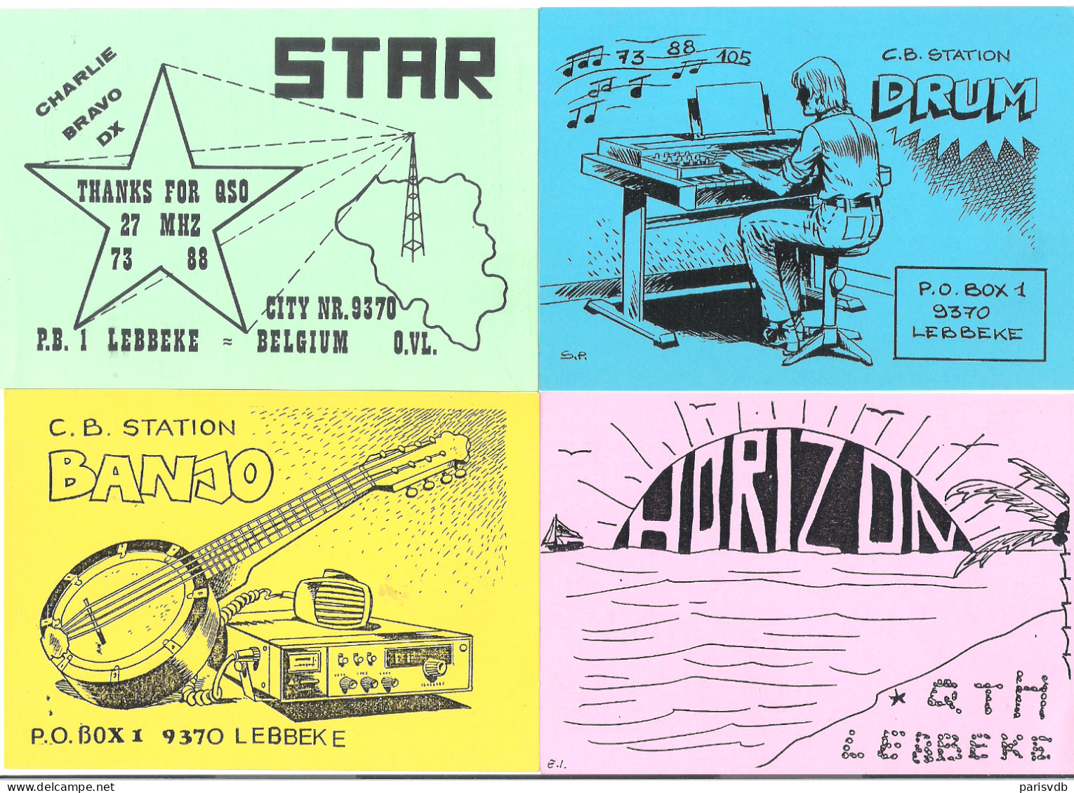 QSL Radio Card - LEBBEKE  - 4 KAARTEN (10.723) - Radio-amateur