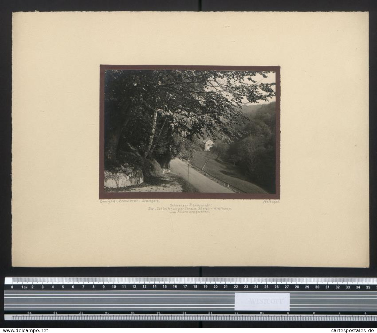 Fotografie Georg Friedrich Leonhardt, Stuttgart, Ansicht Wiedikon, Die Schleife An Der Strasse Nach Zürich 1925  - Places