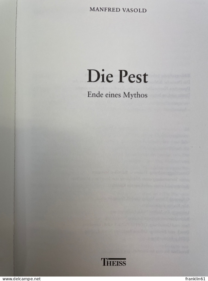 Die Pest : Ende Eines Mythos. - 4. 1789-1914