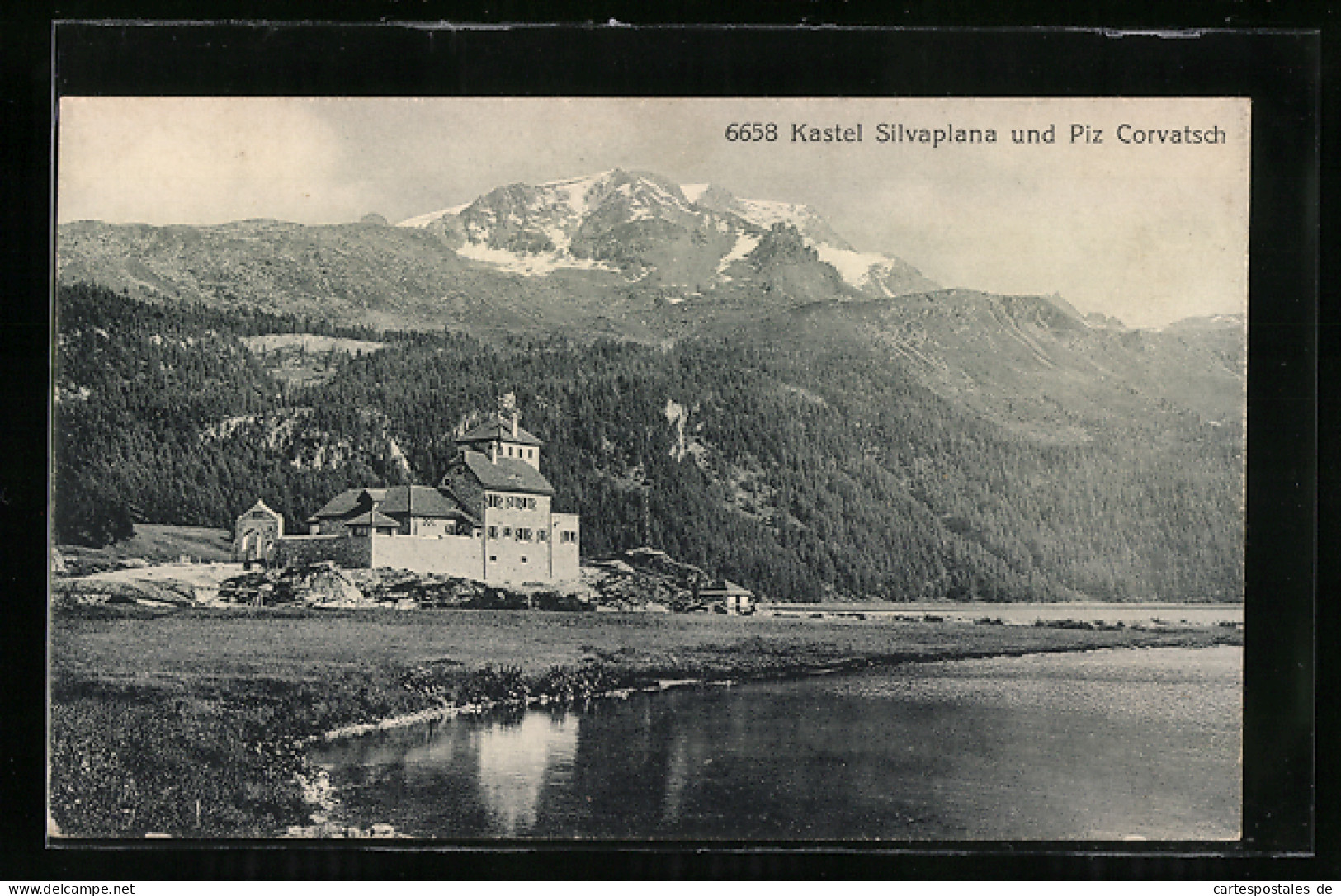 AK Silvaplana, Blick Auf Kastel Silvaplana Vor Piz Corvatsch  - Silvaplana