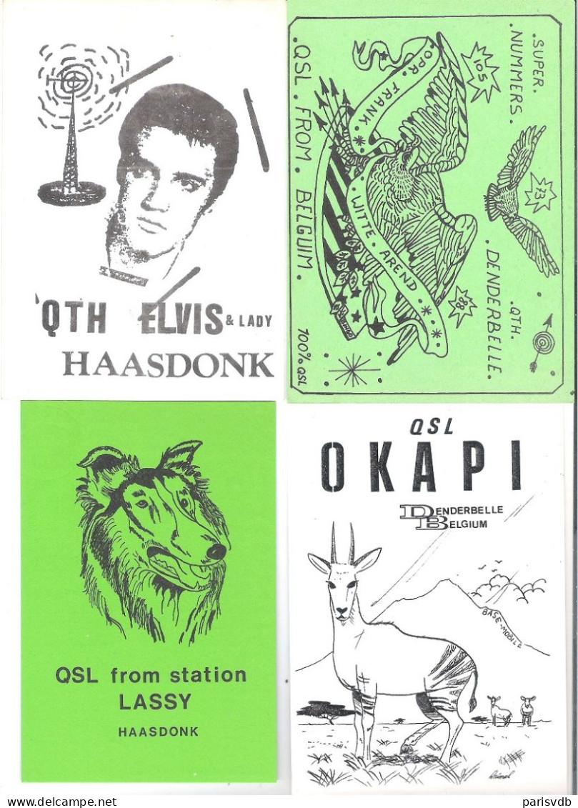 QSL Radio Card - DENDERBELLE  - HAASDONK - 4 KAARTEN (10.727) - Radio Amateur