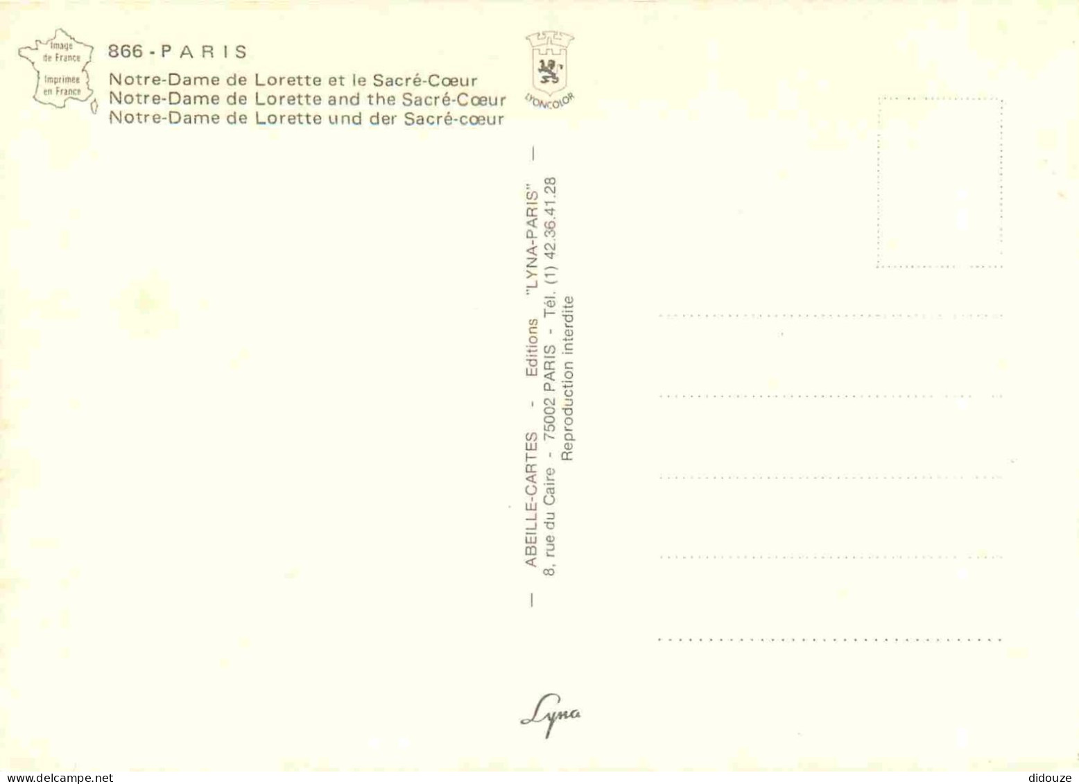 75 - Paris - Basilique Du Sacré-Coeur De Montmartre - Eglise Notre Dame De Lorette - CPM - Voir Scans Recto-Verso - Sacré Coeur