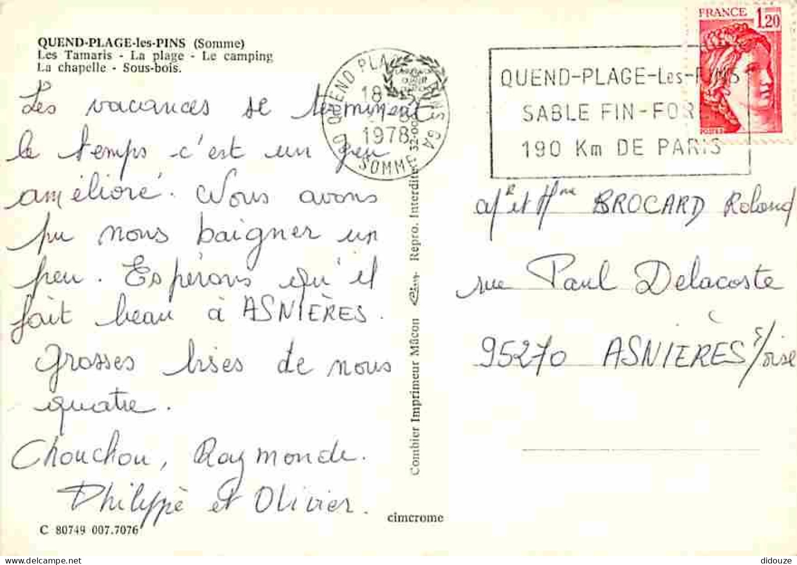 80 - Quend Plage Les Pins - Multivues - Plage - Automobiles - Flamme Postale - CPM - Voir Scans Recto-Verso - Quend