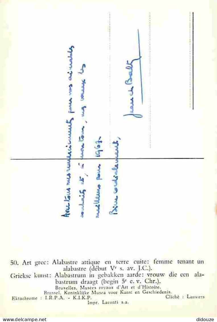 Art - Antiquités - Art Grec - Alabastre Attique En Terre Cuite - Femme Tenant Un Alabastre - CPM - Voir Scans Recto-Vers - Antiquité