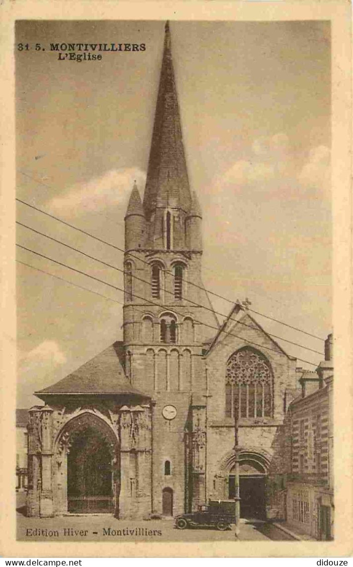 76 - Montivilliers - L'Eglise - CPA - Oblitération Ronde De 1935 - Voir Scans Recto-Verso - Montivilliers