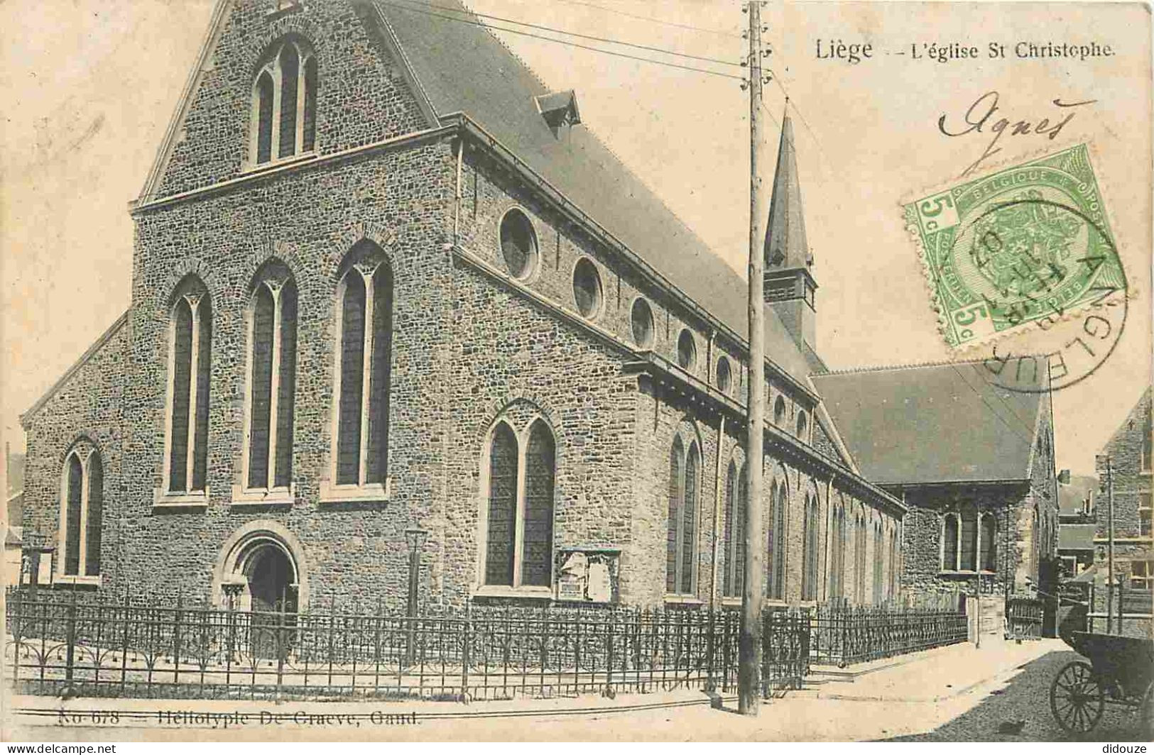 Pays - Belgique - Liège - Eglise Saint Christophe - Précurseur - CPA - Oblitération Ronde De 1907 - Voir Scans Recto-Ver - Liege