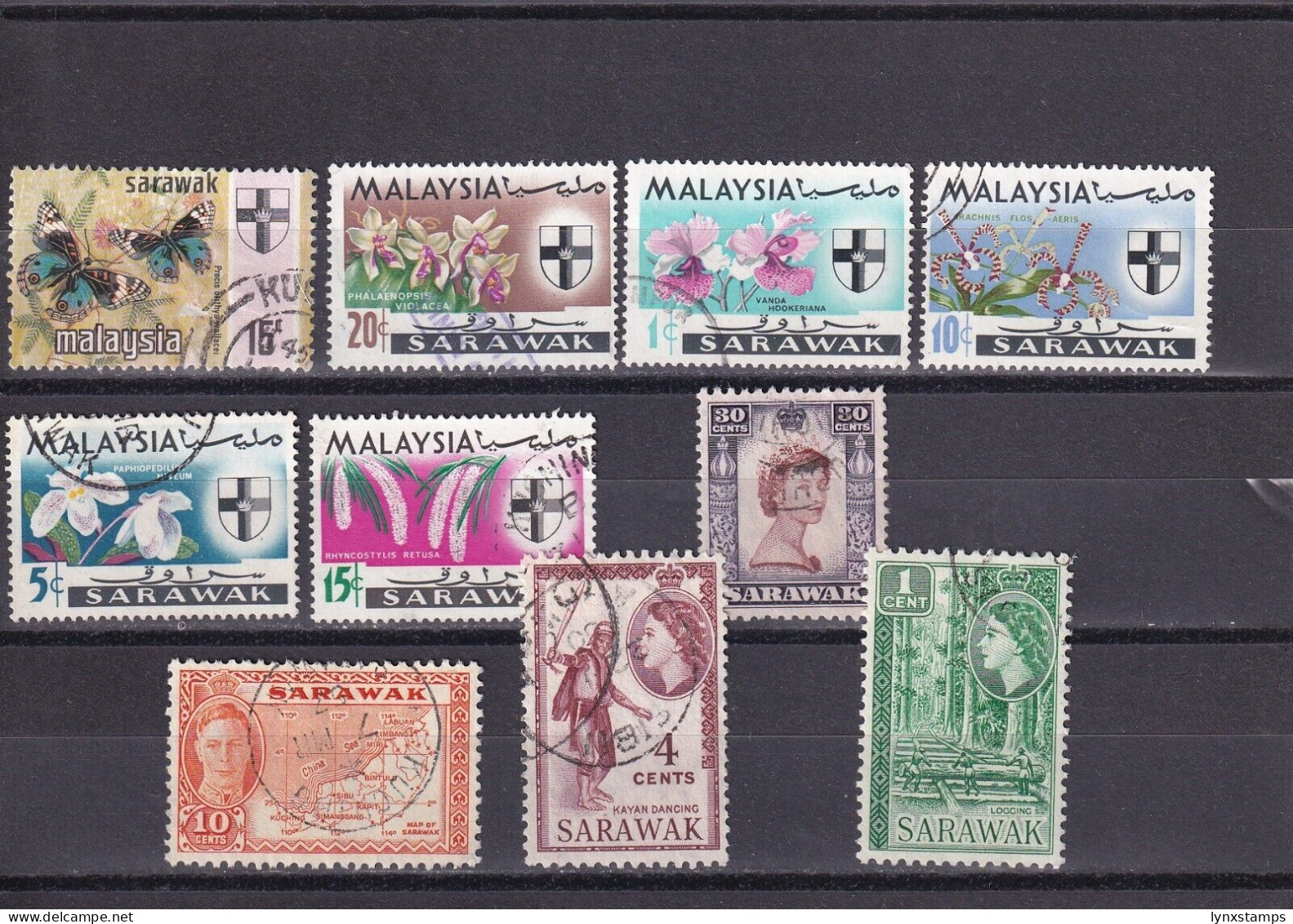 SA06d Sarawak Various Selection Of Used Stamps - Malaysia (1964-...)